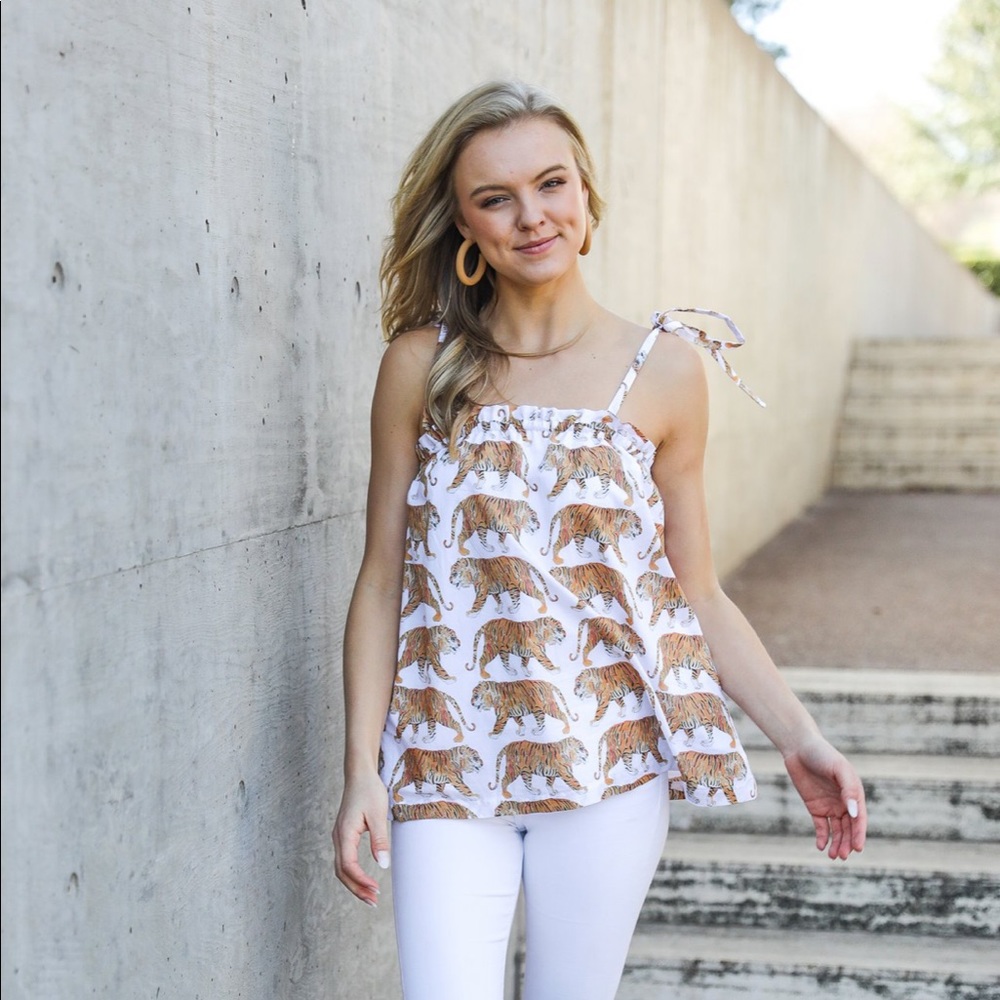 ISO Brooke Wright tiger top in XS/S